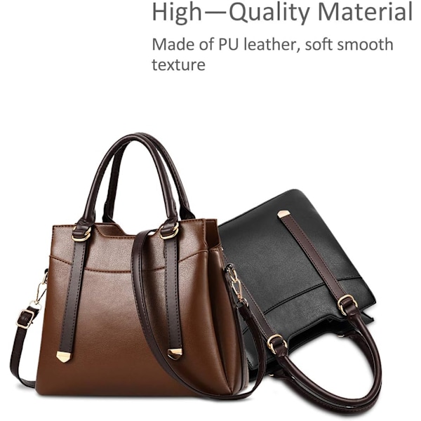 Damehåndtasker, Elegant Tote Bag med Top-Håndtag, Skuldertaske, Patent Læder Håndtaske, Arbejdstaske til Damer Café