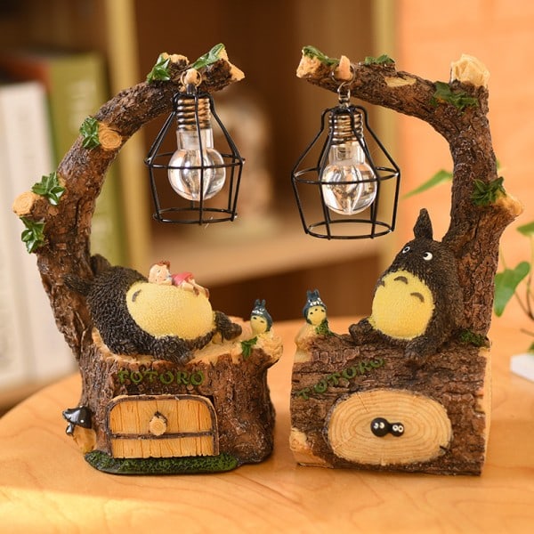 2 træhus Totoro lille natlampe B