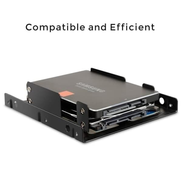 2,5 tommer SSD til 3,5 tommer internt harddisk monteringssæt beslag (SATA datakabler og strømkabler inkluderet)