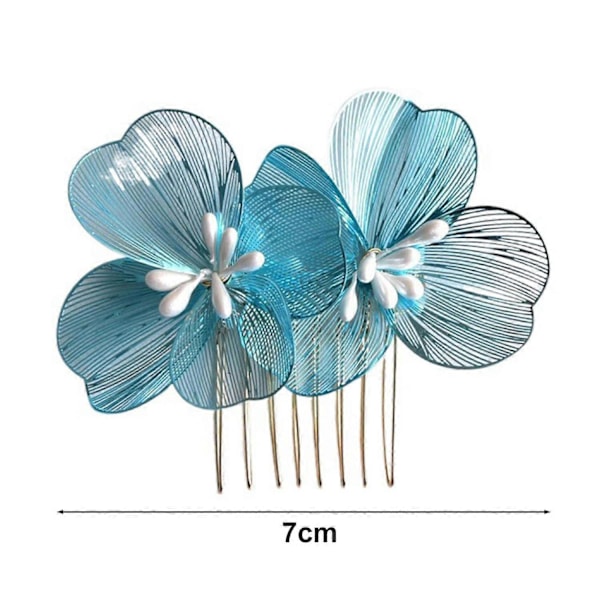 Brudehårkam i koreansk stil med blomsterdekor, sklisikker design, hårspenne, retro bryllupshodeplagg Warm White