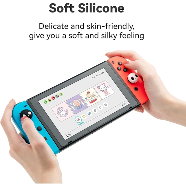 Söta silikon Joy Con tumgreppsskydd, joystickskydd kompatibelt med Nintendo Switch/OLED/Switch Lite, 4 st - Rosa Dödskalle