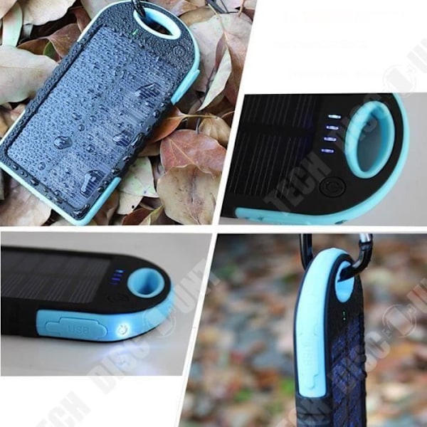 TD® 5000mAh Solcellsladdare Powerbank Portabel Nödladdare Dubbla USB-portar Externt Batteripack för iPhone Android MP4 PSP iPad GPS