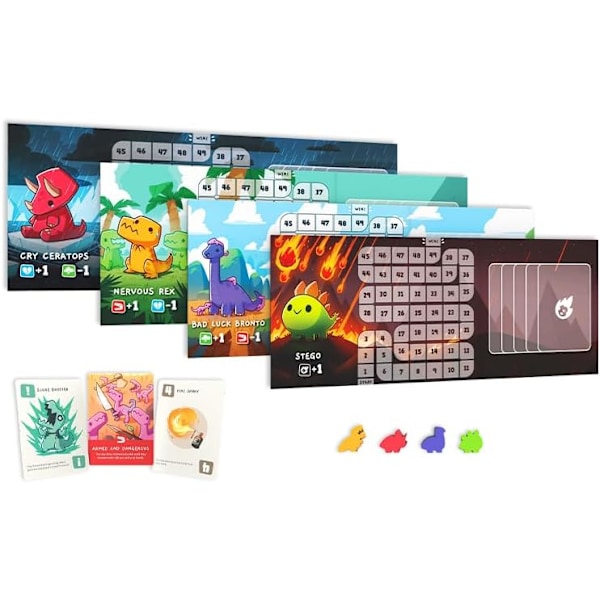Happy Little Dinosaurs, Brädspel, Ålder 8+, 2 till 4 spelare, 30 till 60 minuters speltid