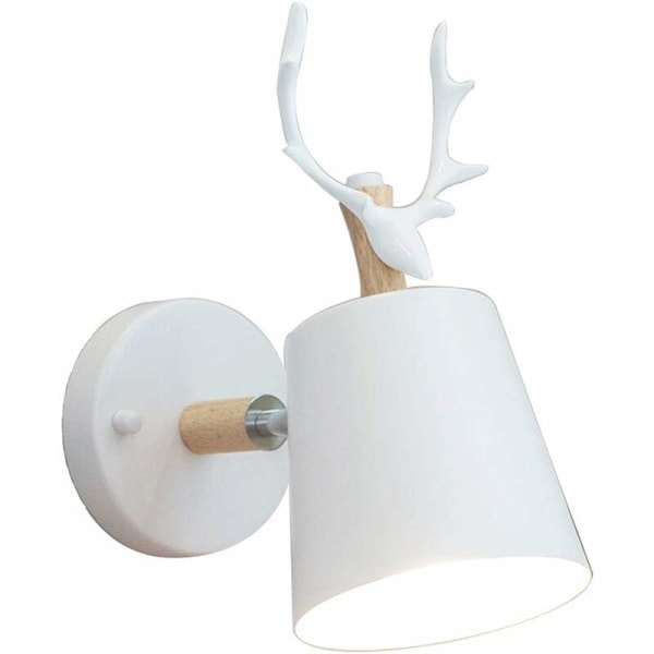 Kreativ moderne væglampe simpel væglampe jern væglampe E27 base Nordisk hjortehoved art deco stil til soveværelse, stue, børneværelse