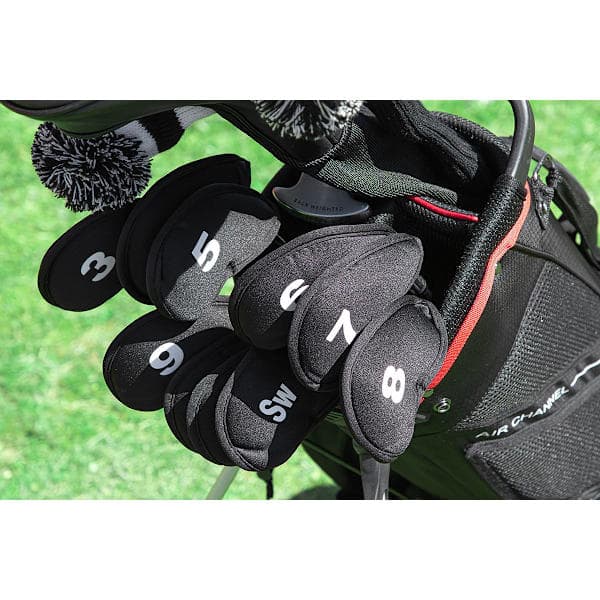 Headcovers til jern - Sæt med 10 sorte