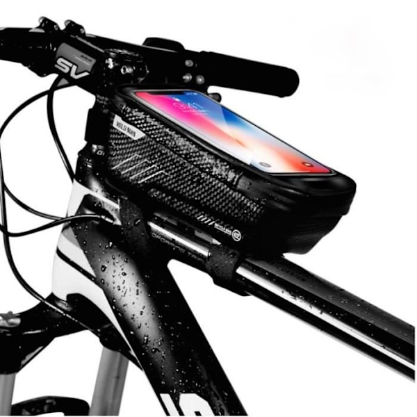 Cykelramväska, Vattentät Cykelväska för Främre Styre med Pekskärm och Solskydd för Telefoner Under 6,5 tum