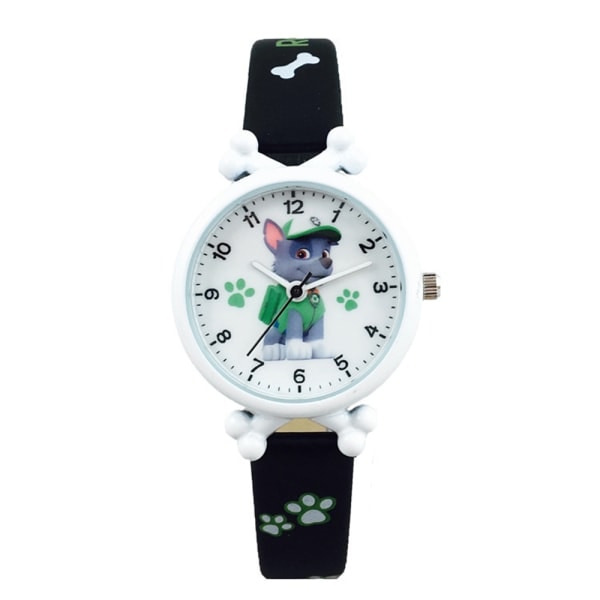 Paw Patrol Quartz-klocka, tecknad analog handledsklocka, present till pojkar och flickor Black