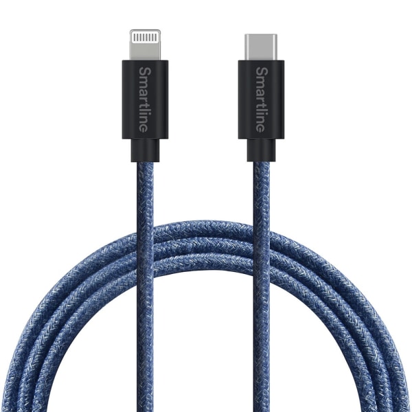 SmartLine USB-kaapeli Lightning-USB-C 2m sumea sininen