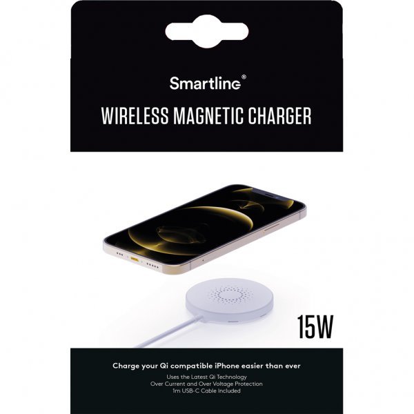 SmartLine Wireless Qi Magnetic 15w White Magnetic