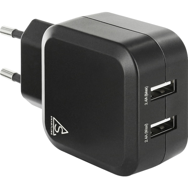 Smartline USB-laturi usealla pistorasia Musta musta