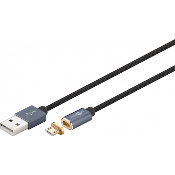 Magnetic Micro USB cable Black 1,2 M