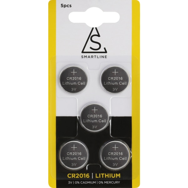 Knappcell batteri Lithium CR2016 5-pack
