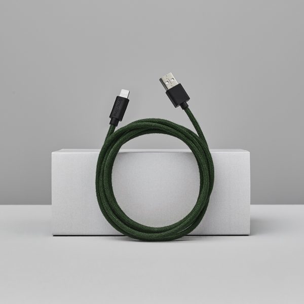 SmartLine USB cable Lightning 2m Fabric Fuzzy Green