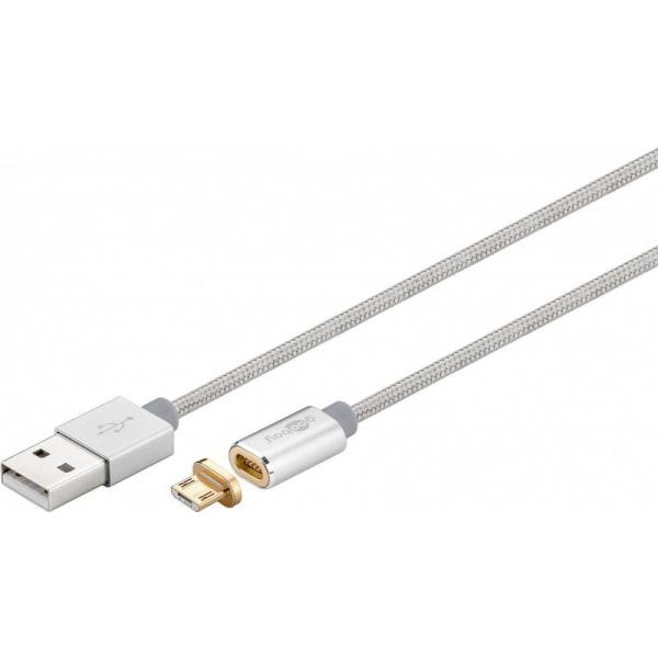Magnetic Micro USB cable Silver 1,2 M
