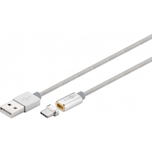 Magnetic USB-C cable Silver 1,2 M
