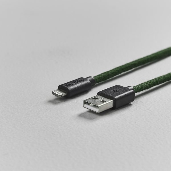 SmartLine USB cable Lightning 2m Fabric Fuzzy Green