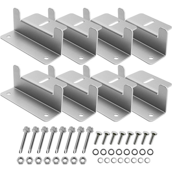 2-pack Z-typ Solpanelmonteringsfäste med 2 hål och aluminium A