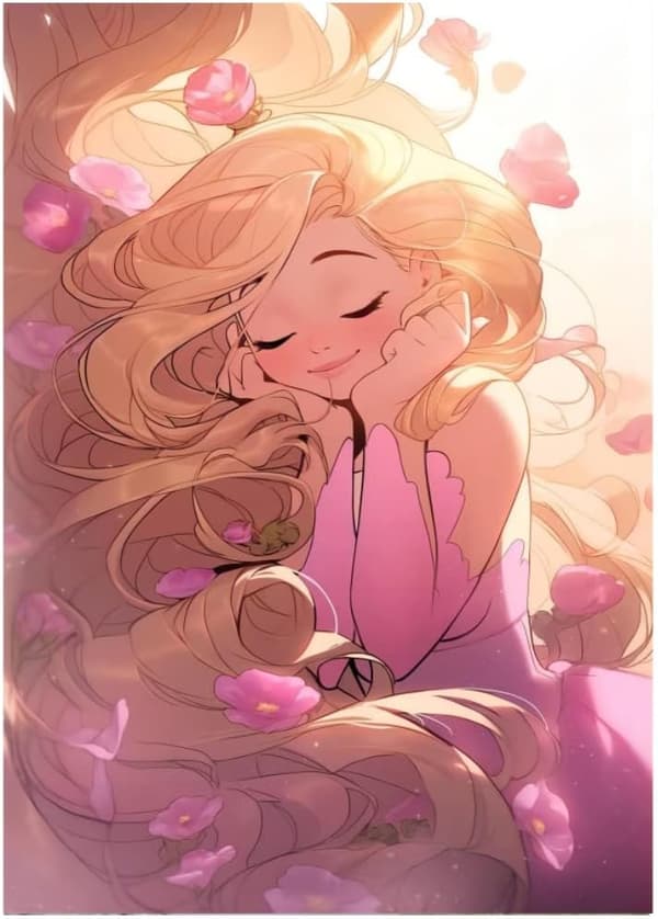 (Prinsesse 2,30X40CM) 5D DIY Diamantmaleri Sæt, Fuld Diamant