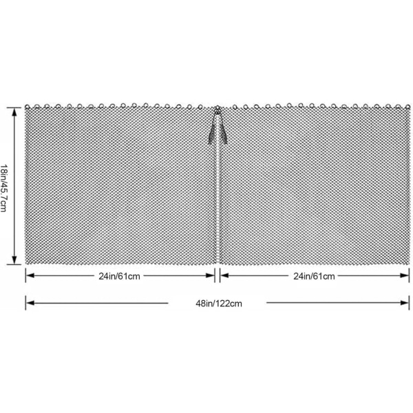 （24*18in）Metal Mesh Pejseskærm til Pejs, 2 Dele, Varme