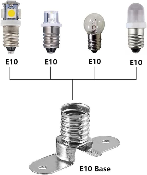 10 stk E10 LED-pæresokkel skrupæreholder for elektrisk test