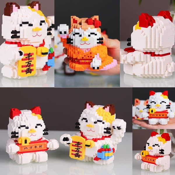 Micro Cat Husdjursbyggstenar Mini Byggleksaker Tegelstenar Bygg B