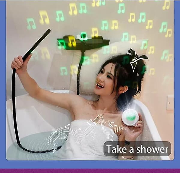 Bluetooth-kaiutin, vedenkestävä kylpyhuonevahvistin LED-discovalolla