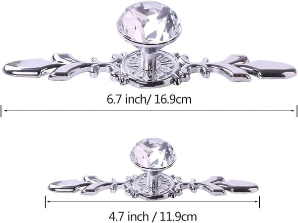 Krystall skuffehåndtak, 10 stk 4,7\" diamant skapknapper, Bling Cup