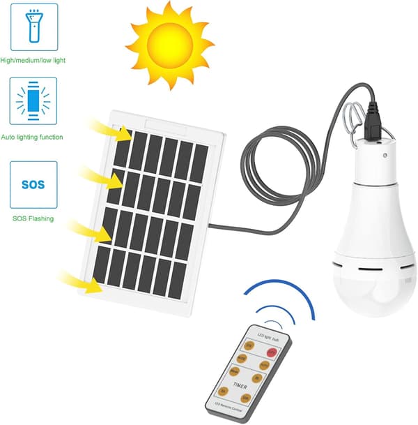 LED Solcells Campinglampa, 7W Bls-60-20Rc