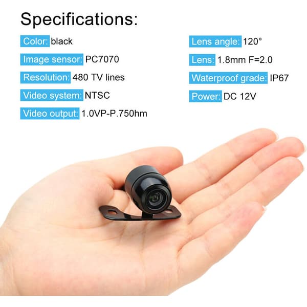 Vanntett ryggekamera for minibil HD