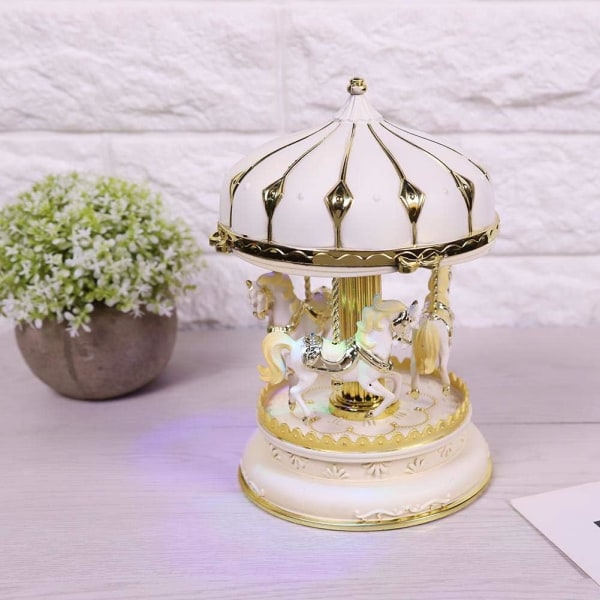 Carousel Music Box Romantic Music Craft 3 Heste Carousel Music B