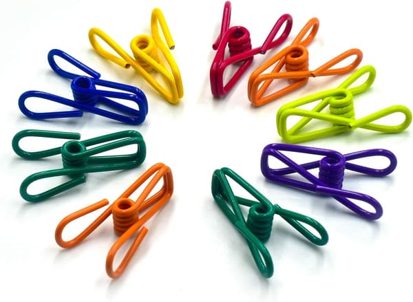 Chipsklyper, PVC-belagt stålklemme for matemballasje, chipspose, C