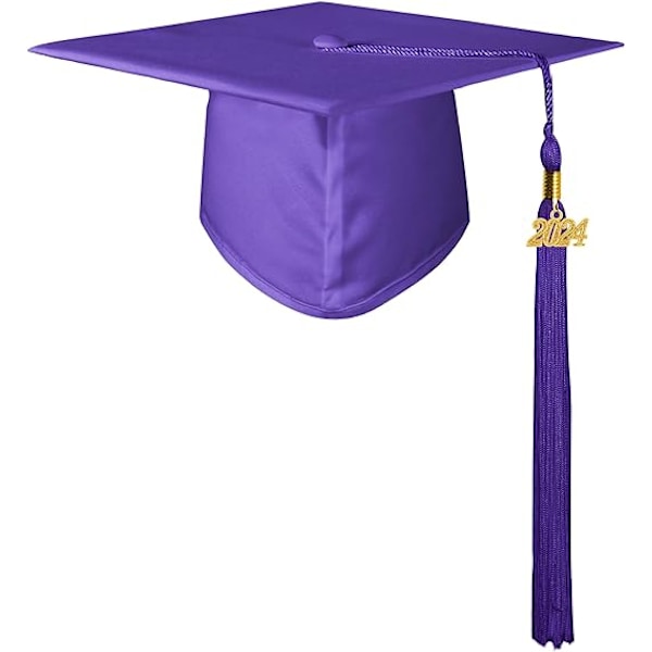 (Lilla) Voksen Graduation Cap 2024 Bachelorhatt med Årlig Kort Justerbar Videregående Skole Universitet Graduation Cap