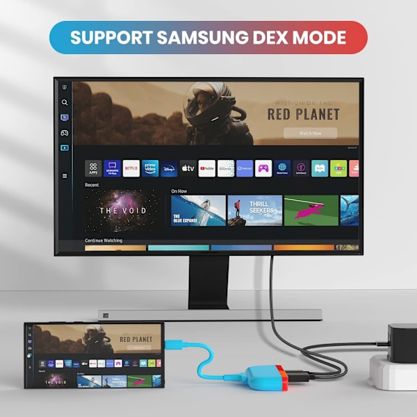 Dock för Nintendo Switch, Switch Dockningsstation för TV, Typ C till 4K HDMI Hub Switch TV-adapter