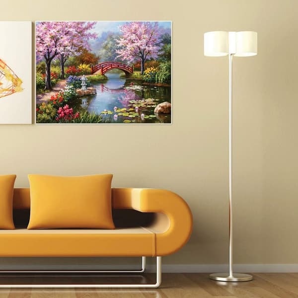 (30x40 cm) - Vårlandskap DIY 5D Diamantkunstmalingssett for A