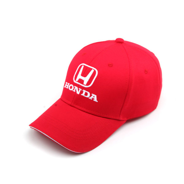 Visir Broderet Baseball Kasket Honda Team Racing Car Kasket-Rød