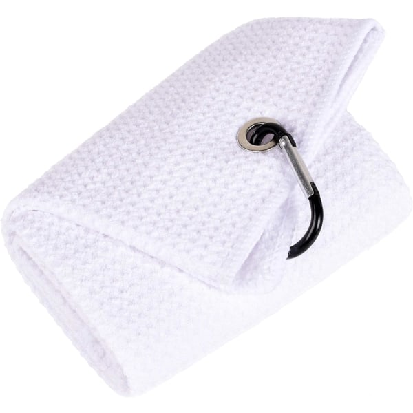 (Hvid) Mikrofiber golfhåndklæde Premium mikrofiberstof Honeycomb