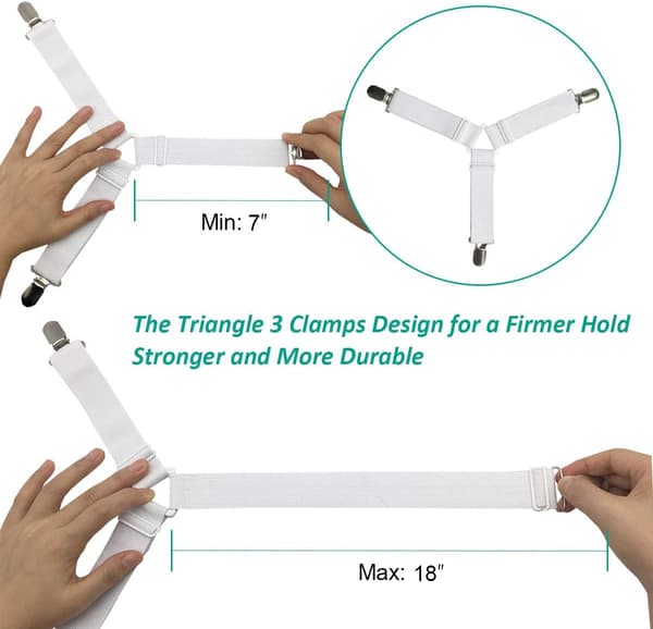 Triangle-Sort-4 stk Sengelinholder Remme