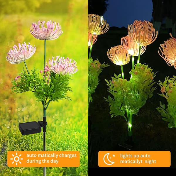 (2-pack) Solcellslampor för trädgård, Solblomlampor med blommor och