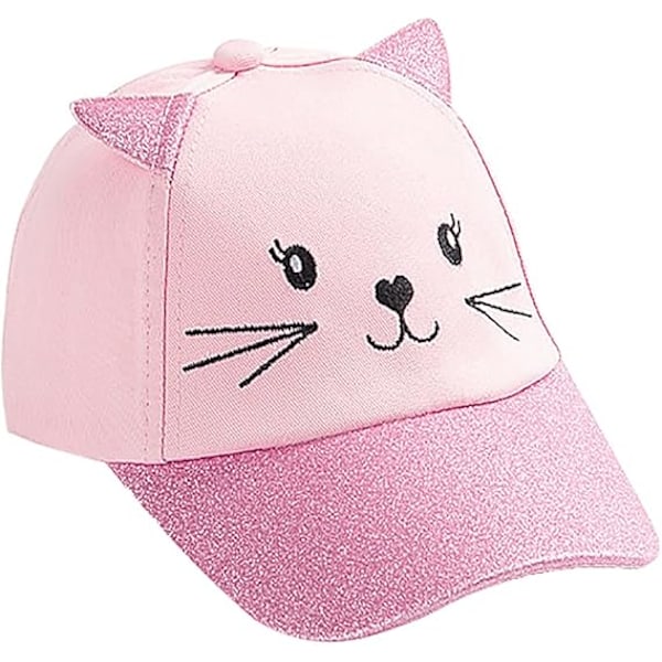 1 stk., kasketomkreds 54cm, børne katteøre baseball kasket pige sød killing justerbar snapback