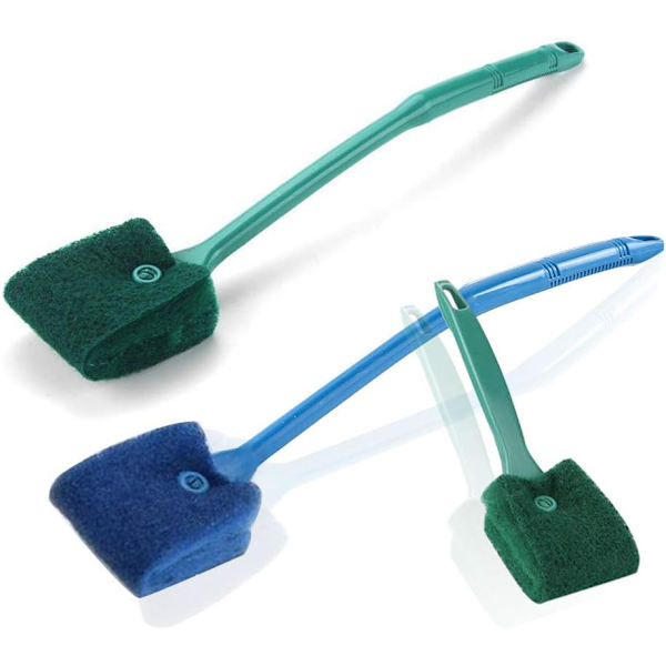 3-pack Dubbelsidig Akvarium Rengöringsborste, Fisktank Långt Handtag