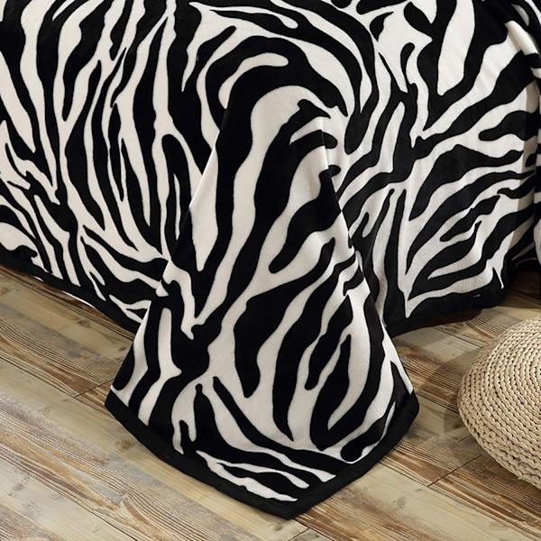 Zebra-mönstrad Flanellfilt för Soffa och Säng (180*200cm)