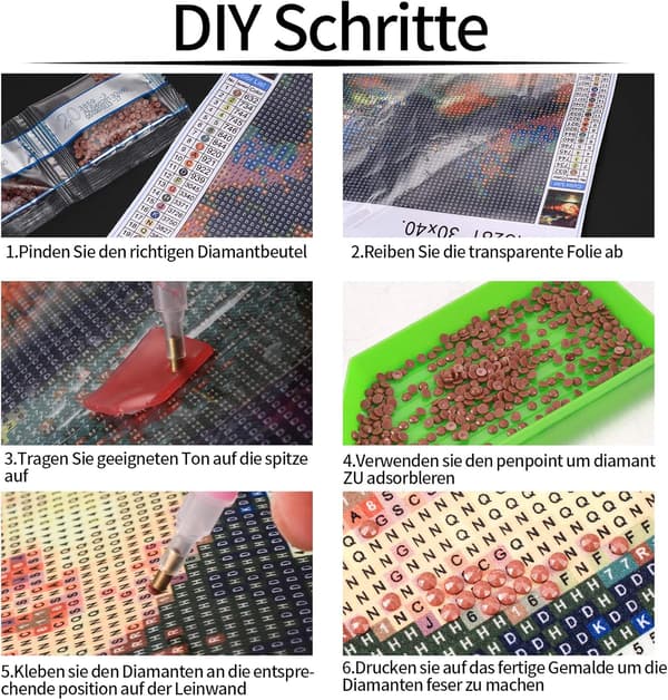 5D DIY Diamantkunstmalingssett Full Drill for voksne barn, Rhin
