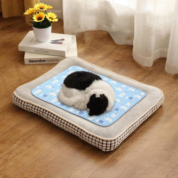 55x70cm Kølemåtter til Hunde, Blå Kattekølemåtte Kølepude til Kæledyr Kølemåtte til Hunde Hvalpe Kølemåtte Marsvin P