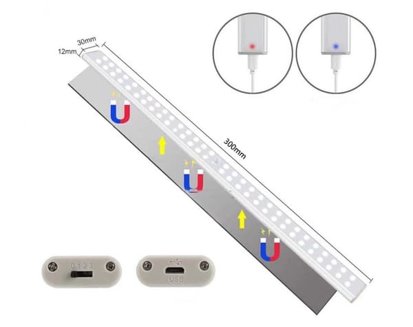 Lite nattbordslampe Smart autosensorlys 40LED oppladbart