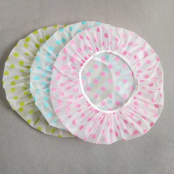 4 stk elastiske dusjhetter, vanntette og gjenbrukbare i plast