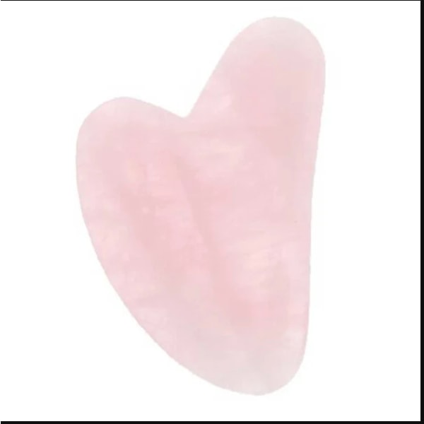 Pink harpiks rosenkvarts gua sha sten ansigtsværktøj, gua sha blad f