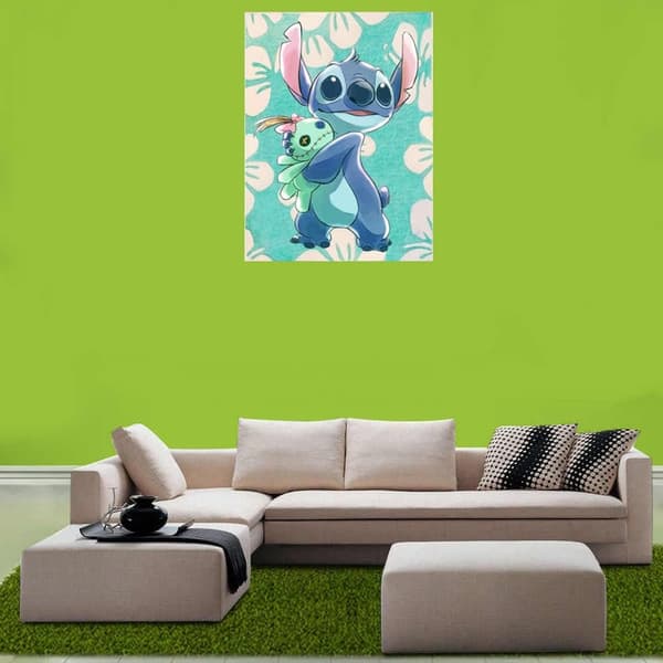 (Sininen, 30*40cm) 5D DIY Timanttimaalaussetti, Piirretty Kirjonta D
