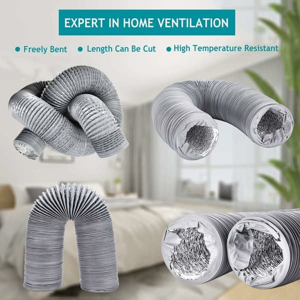 PVC eksosrør for hette, klimaanlegg, tørketrommel (lengde 100 mm