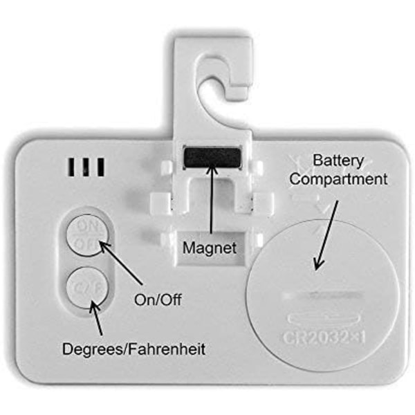 Suo SI KylskåpsTermometer, Mini LCD Digital Vattentät Kylskåp Frys