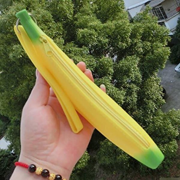 3-pack Simuleringsbananer Pennafodral Nyckelring Blixtlås Väska Tredimensionell
